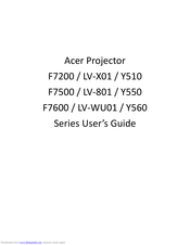 Acer F7200 Series User Manual