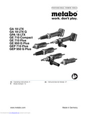Metabo GEP 710 Plus Operating Instructions Manual