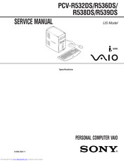Sony PCV-R539DS - Vaio Digital Studio Desktop Computer Service Manual