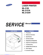 Samsung ML2152W - Network Monochrome Laser Printer Service Manual