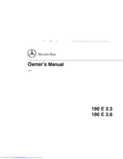 Mercedes-Benz 190E 2.3 1993 Owner's Manual
