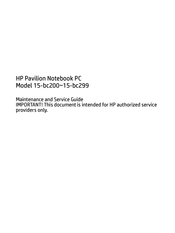 HP Pavilion 15-bc299 Maintenance And Service Manual