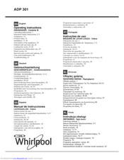 Whirlpool ADP 301 Operating Instructions Manual