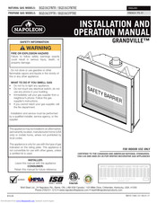Napoleon BGD36CFPTR Installation And Operation Manual