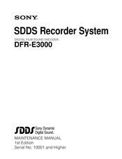 Sony DFR-E3000 Maintenance Manual