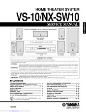 Yamaha NX-SW10 Service Manual