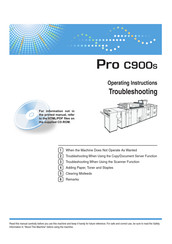 Ricoh Pro C900s Operating Instructions Manual