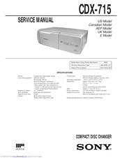 Sony CDX-715 - Compact Disc Changer System Service Manual