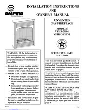 Empire Comfort Systems VFHS-20R-1 Installation Instructions Manual