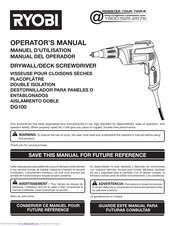 Ryobi DG100 Operator's Manual