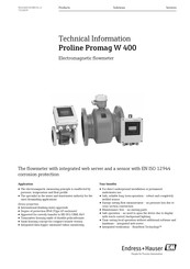 Endress+Hauser Proline Promag W 400 Technical Information