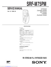 Sony SRF-M75PM - Walkman AM/FM Stereo Radio Service Manual