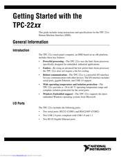 National Instruments TPC-22 series Getting Started