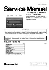 Panasonic CQ-5800U - Double DIN Heavy Duty MP3 Service Manual