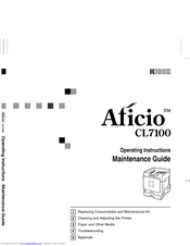 Ricoh CL7000 - Aficio D Color Laser Printer Operating Instructions Manual