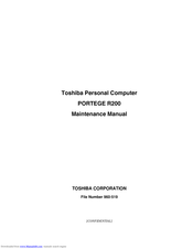 Toshiba Portege R200 Maintenance Manual