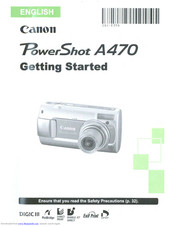 Canon PowerShot A470 Getting Started