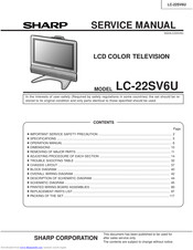 Sharp Aquos LC-22SV6U Service Manual
