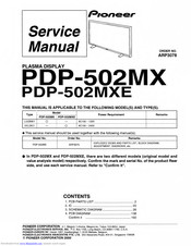 Pioneer PDP 502MX Service Manual