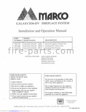 Marco galaxy d36-dv Installation And Operation Manual