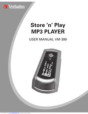 Verbatim Store 'n' Play VM-399 User Manual
