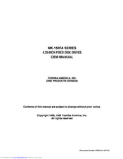 Toshiba MK-150FA series User Manual