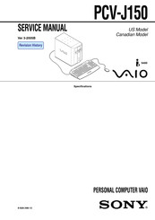 Sony PCV-J150 - Vaio Desktop Computer Service Manual
