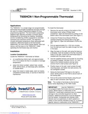 Johnson Controls T600HCN-1 Installation Instructions Manual