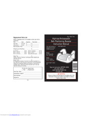 Dorel Juvenile Group Highrise/AmbassadorBelt-Positioning Booster Instruction Manual