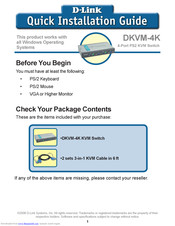 D-Link DKVM-4K - KVM Switch Quick Installation Manual
