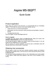 Acer ASPIRE M5-582PT Quick Manual