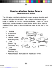 Magellan Back-up Camera Installation Instructions Manual