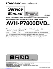 Pioneer AVH-P7800DVD/UC Service Manual