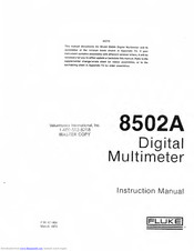 Fluke 8502A Instruction Manual