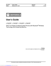 Motorola L702CBT User Manual