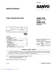 Sanyo VHR-770 Service Manual