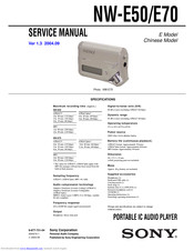 Sony Walkman NW-E50 Service Manual