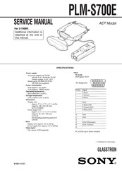 Sony Glasstron PLM-S700E Service Manual