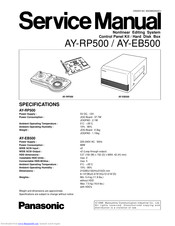 Panasonic AY-RP500 Service Manual