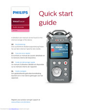 Philips VoiceTracer DVT7500 Quick Start Manual