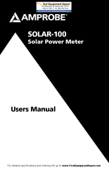 Amprobe SOLAR-100 User Manual