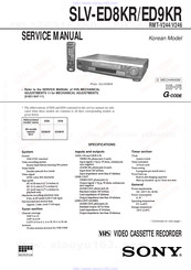 Sony SLV-ED8KR Service Manual