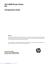 HP A-MSR Series Configuration Manual