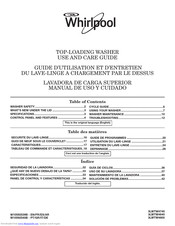 Whirlpool 3LWTW4800 Use And Care Manual