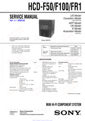 Sony HCD-F50 Service Manual