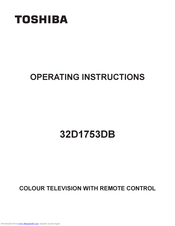 Toshiba 32D1753DB Operating Instructions Manual