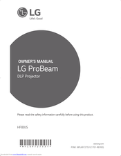 LG ProBeam HF80JS Owner's Manual
