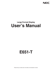 NEC E651-T User Manual