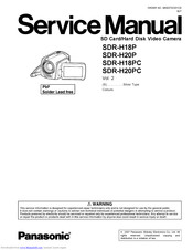 Panasonic SDR-H18P Service Manual