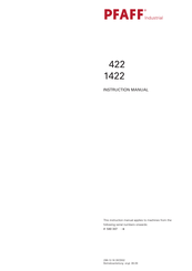 Pfaff 1422 Instruction Manual